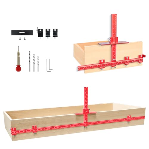 44" & 16" Max Cabinet Hardware Jig Kit, Aluminum Alloy Cabinet Handle Jig - color: Red