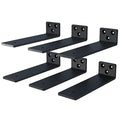 NEODROP 6-Pack 6 Inch Floating Shelf Brackets, Heavy Duty Hidden Shelves Bracket for Small Shelf, Kitchen Shelf, Nursery Shelf, Black Powder Coated Steel - size: 6 Inch, style: 6 Pack