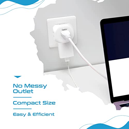 Ceptics Europe Travel Adapter Plug Set Schuko - 4 Input - Ultra Compact - Light Weight Type C, Type G - USA to Any Type C, G Countries UK, Ireland, Germany, France - 4 Pack (PT-9C-7-4PK),White - size: 4 Pack, style: Type C , G - Europe 2 pack set
