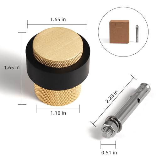PANALI Floor Door Stop,1-1/2" Length 1-3/5"Height Cylindrical Door Stopper - color: Brushed Brass