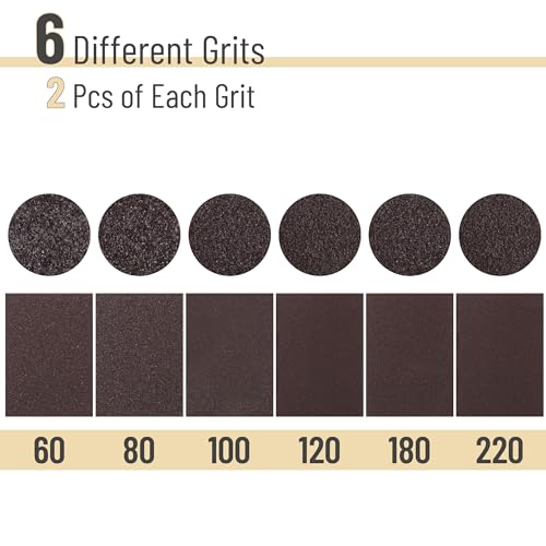 Bates- Sanding Sponge, 12 pcs, 60/80/100/120/180/220 Grit Assortment, Washable and Reusable Sanding Block for Wood, Metal, Drywall, Glazing, Sandpaper Blocks for Smooth Finishing - size: 12 Pack, 60/80/100/120/180/220 Grit