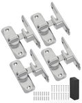 90/180 Degree Barn Door Latch Lock with Spacer, Silver, 4 Pack - color: Silver-4Pcs