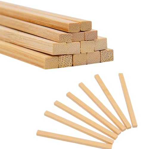 DTmasao 1/2 x 12 Inch 25 PCS Square Dowel Rods Wood Sticks Wooden Dowel Rods Unfinished Bamboo Sticks - for Crafts,Home Decor, Model Making and DIYers - size: 1/2 x 12 Inch Square