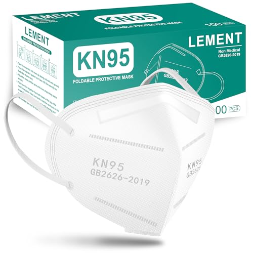LEMENT KN95 Face Masks,100 Pack Breathable Cup Dust Masks For Adults, White - color: Adult-100 Pack-white