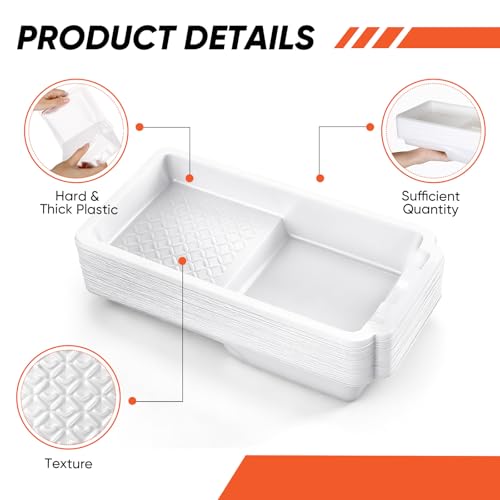 Geelin 40 Pcs 4 Inch Disposable Paint Tray Liner - color: White, size: 4 Inch, style: Plaid