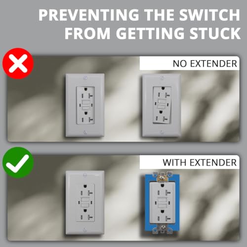 ABS 1/2 Inch Outlet Box Extender, Single Gang, Blue, 8 Pack - color: Blue, size: 8 PC