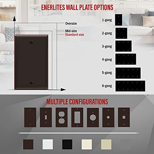 ENERLITES Blank Device Wall Plate, Gloss Finish, Standard Size 1-Gang 4.50" x 2.76", Polycarbonate Thermoplastic, 8801-BR, Brown - color: Brown, size: Standard
