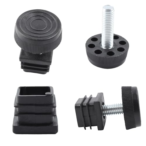 8Pcs Adjustable Leveling Feet 25 x 25mm Square Insert Kit Furniture Glide Leveler, Leveling Screw Leg for Cabinets Sofa Tables Chairs Raiser, Black - size: 25x25mm
