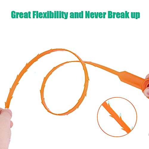 Drain Snake Hair Drain Clog Remover - 3 Pack Shower Sink Unclogger Tool - color: Orange, style: 3 Pack