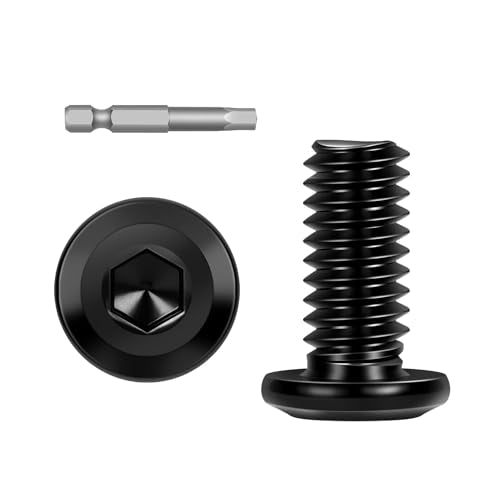 15 PCS 5/16"-18 x 5/8" Flat Head Socket Cap Screws Bolts, Flat Round Head Furniture Allen Bolts, Stainless Steel 304, Full Thread, Black Coating, Screwdriver Bit Included - size: 5/16"-18 x 5/8"