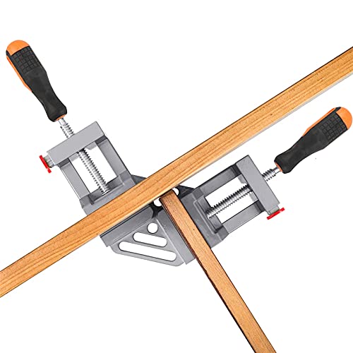 HOIGON 2 Pack Double Handle Corner Clamp, 90 Degree Right Angle Corner Clamp with Adjustable Swing Jaw Aluminum Alloy for Woodworking, Welding, Framing - size: 2 PCS