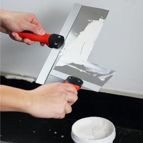 Bates Stainless Steel Putty Knife Set - 5 Pack, 14", 12", 10", 8", 6" Drywall Knives, Scraper Tool