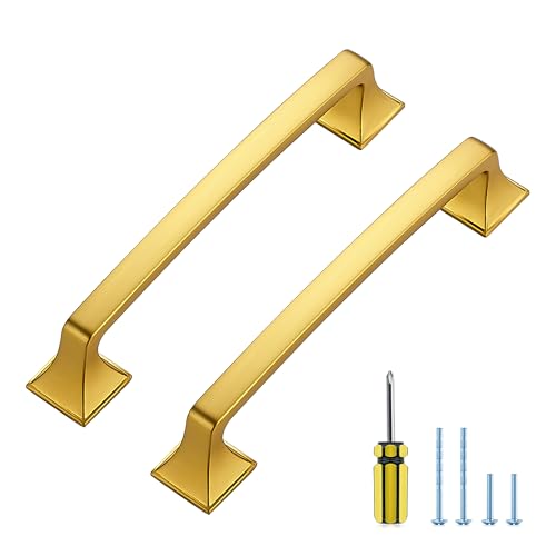 30 Pack Kitchen Cabinet Handles 5 Inch Hole Center Gold Cabinet Pulls - color: Gold, size: 5 Inch Hole Centers