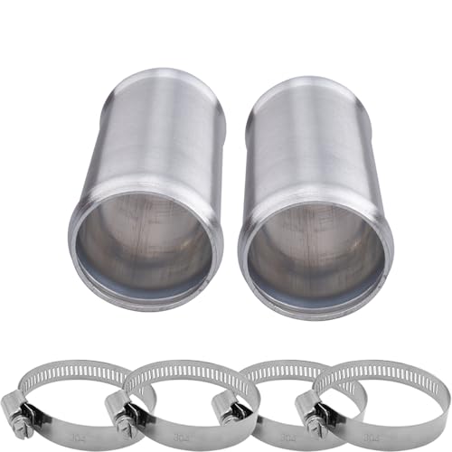 AC PERFORMANCE 2" (51mm) OD Aluminum Alloy Hose Joiner Silicone Pipe Connector Bead, 4" Length with 304 SS Clamps, Pack of 2 - size: 2" (51mm) - 2PCS