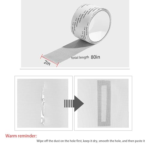 2026 New Strong Adhesive Screen Repair Tape, Screen Repair Kit Window Screen Repair Tape, Fiberglass Screen Tape Mesh Repair Suitable (5cm x 200cm) for mesh Doors and Windows Gray - color: Grey