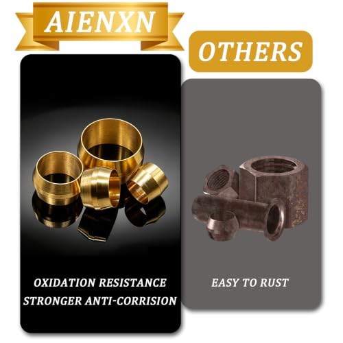 228PCS Brass Compression Fittings Assortment, Sleeve Ferrules Kit - size: 1/8"- 1/2" (228PCS), style: Compression Fittings