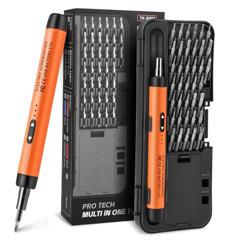 Mini Electric Screwdriver, 38 S2 Preicison Bits for PC Electronic | Small Cordless Electric Screwdriver, Precision Screwdriver Cordless Repair Tool