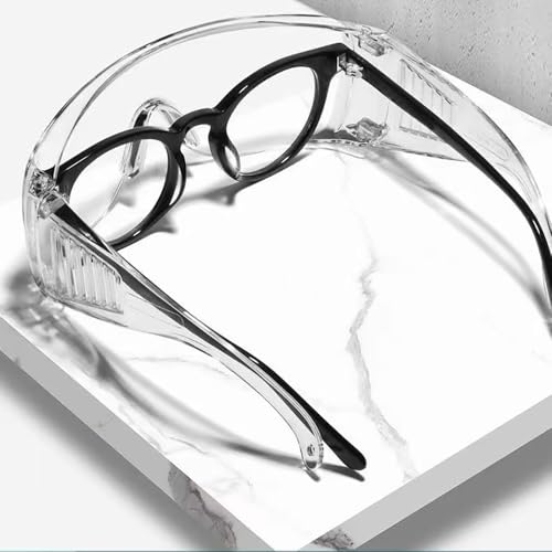 Clear Safety Glasses, Splash Proof Goggles with Anti Fog, Lab Protective Goggles, Lightweight Protective Eyewear Over Glasses Impact Scratch Resistant