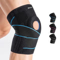 DOUFURT Knee Brace for Men & Women, Side Stabilizers & Patella Gel Pads - color: Blue & Black, size: Medium(Pack of 1)