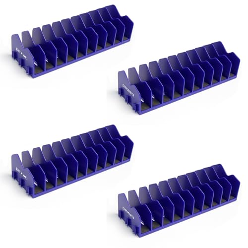 Plier Organizer & Rack (4-Pack, Blue) – 40-Slot Tool Storage for Toolbox Drawers – Non-Slip Rubber Base, Interlocking Modular Holders for Pliers, Cutters & Wrenches - size: 4 PC-Blue