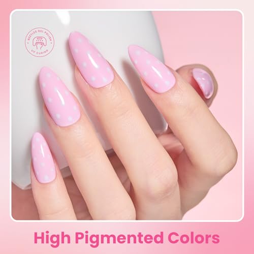 Beetles Pink Gel Polish Set, 20 Colors Dare to Bare Gel Nail Polish | Hot Nude White Glitter Shade,Soak off Uv Led Manicure Kit, with 3Pcs Base&Top Coat for DIY Gift Women - color: Dare to Bare
