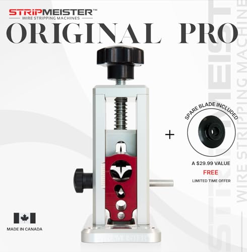 StripMeister Original Pro Drill-Powered Wire Stripper with ULTRA GRIP Feeder Jam-Free Performance Durable Portable Copper Wire Stripping Machine