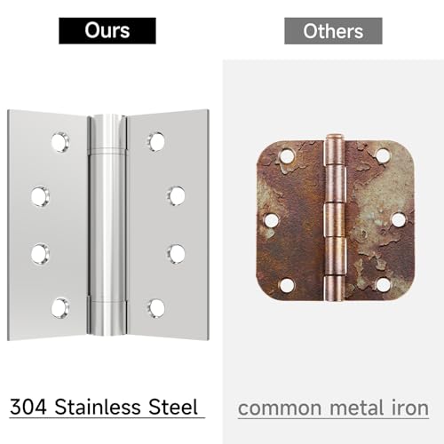 Self Closing Door Hinges 3Pack Spring Hinge 304 Stainless Steel Spring Loaded Hinges with Square Corners Heavy Duty Adjustable Tension Self Closing Hinges 4 inch - style: C hole - Square