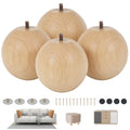 4 Inch Wooden Sofa Legs of 4 Wood Furniture Legs Couch Feet Replacement Sofa Furniture Replacement Sofa Legs Replacement for Sofa Couch Chair Cabinet Dresser Ottoman Bed Riser, 4 Pack - color: Beige