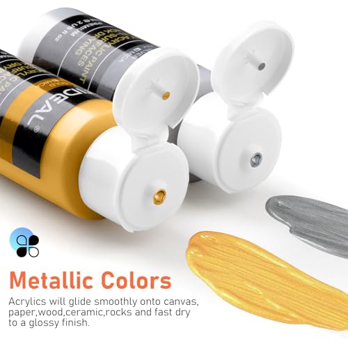 GOTIDEAL Acrylic Paint Set, 24 Colors (59ml, 2 oz), with Paint Brushes - color: 24 Colors (59ml)