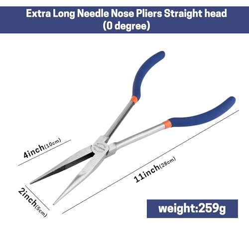 11'' Extra Long Needle Nose Pliers for Narrow and Limited Spaces - style: 11'' Straight