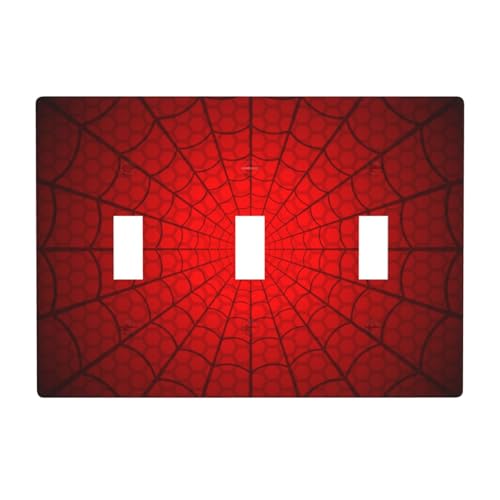 Spider Web Triple Toggle Light Switch Cover Plate | Fits standard 2-gang toggle and rocker switches, Durable polycarbonate thermoplastic with fade-resistant printed finish - color: Spider Web, size: Triple Toggle
