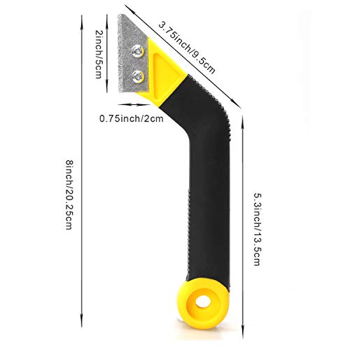Coitak Tile Grout Saw Grout Removal Tool with 3 Pieces Extra Blades, Yellow | 3 Pieces Extra Blades Replacement, Grout Removal Tool, Tile Cleaning, Ergonomic Handle
