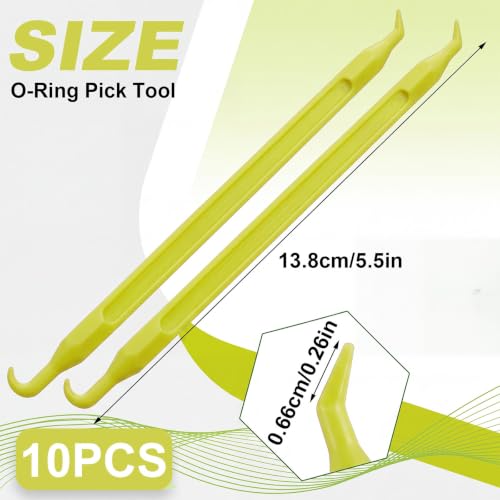 10 Pcs 5.5 Inch Plastic O Ring Pick Set Non Scratch Tool, Yellow - color: Yellow