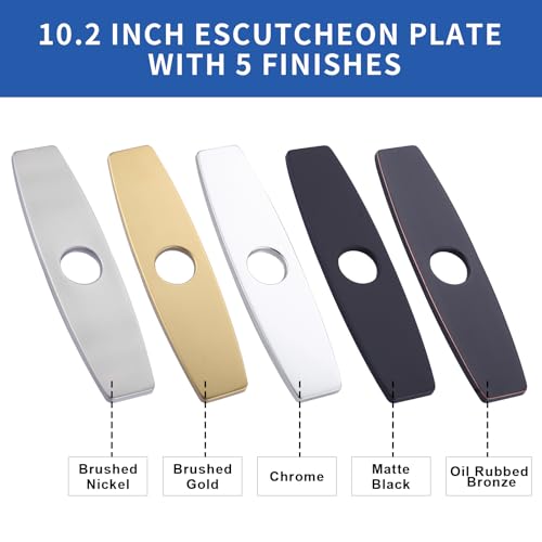 ARCORA 10.2 Inch Faucet Plate Sink Hole Cover Escutcheon - color: Black