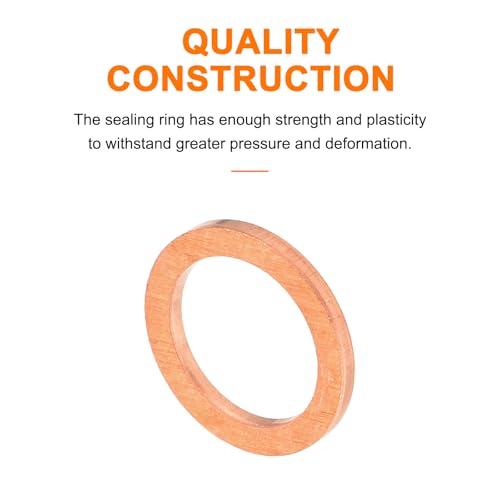 MECCANIXITY 52 Pcs Flat Copper Washers, 7x10x1mm Copper Upgraded Flat Metric Sealing Crush Ring Washers for Hydraulic Fittings Screw Bolt Nut Electronic Repair - size: 7x10x1mm