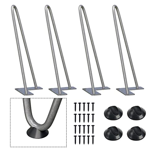 SMARTSTANDARD 12 Inch Heavy Duty Hairpin Furniture Legs, Gray 4PCS - color: Grey, size: 12 Inch