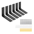 6 Inch Heavy Duty Floating Shelf L Brackets, 160 lbs, 6 Pack - size: 6x4" (6pcs)