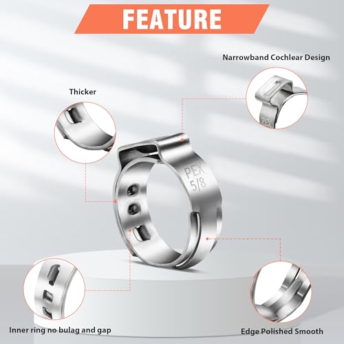 120pcs 5/8 pex crimp rings for PEX Tubing Pipe Fitting Connections - color: 120 Pcs, size: 5/8 inch
