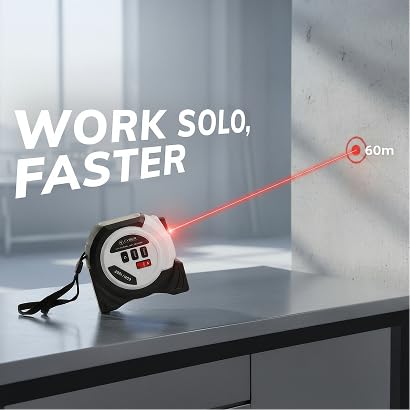 3-in-1 Digital Laser Tape Measure, Digital Display & Belt Clip