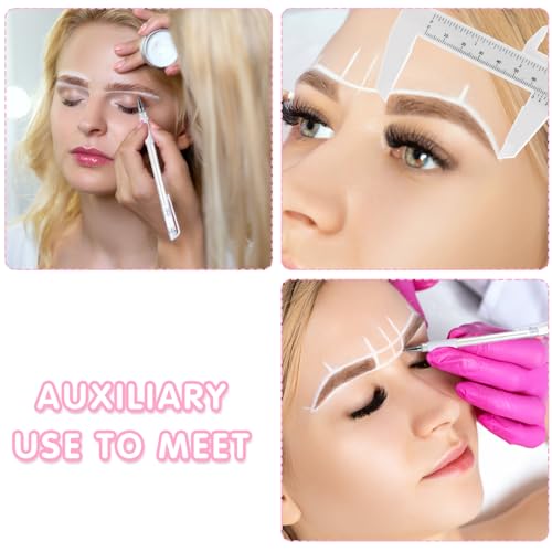 cobee 7 Pcs Brow Mapping Pen Set, Eyebrow Pen with 4 Replacement Refills And 1 Ruler, Eyebrow Mapping Pencil Permanent Makeup Measuring Tool for Artists Eyebrow Skin