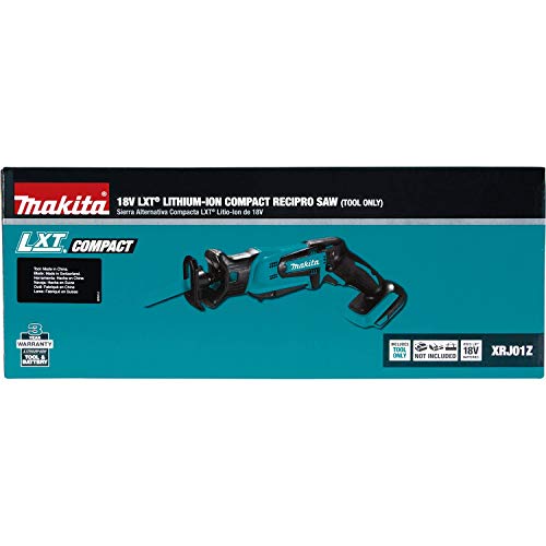 Makita XRJ01Z 18-Volt LXT Lithium-Ion Cordless Compact Reciprocating Saw (Tool Only, No Battery), Bare Tool - style: Tool Only