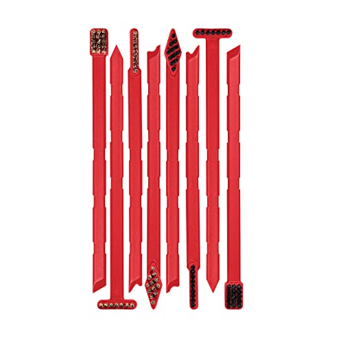 Real Avid Cleaning Tool Kit: Detailing Brush Set & Pick Set: 16-Piece Detailing Supplies Kit with Soft Bristle Nylon & Stiff Bristle Bronze Scrub Brushes & Carbon Removal Tools