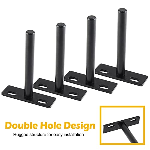 Luomorgo 4 Inch Floating Shelf Brackets, Black Blind Shelf Support, 4 Pcs - size: 4 Inch-Black