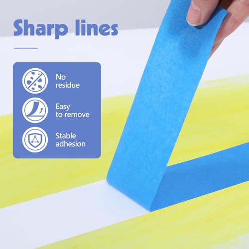 3 Rolls Blue Painters Tape 2inch Wide Painters Tape Bulk - size: 3rolls/2in（S)