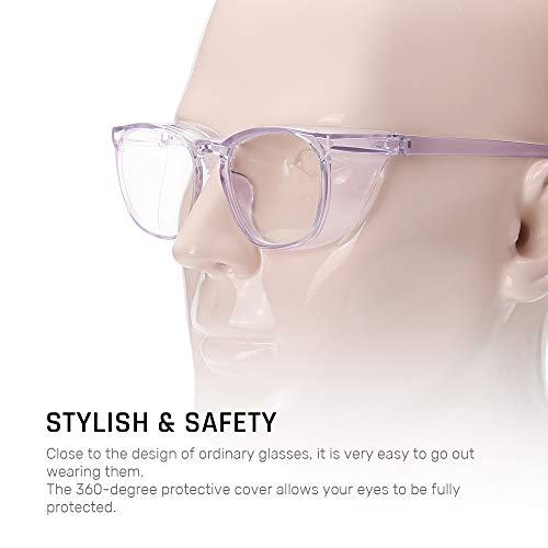 MORK&SUKY Safety Glasses, Stylish Goggles With No Fog Lense, Alternatives To Regular Protective Eyewear For Lab and Nursing. - color: Purple