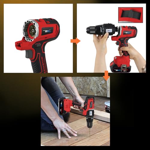 NEWONE 12-Tools Set Power Tool Combo Kits Compatible with Milwau-kee 18V Battery,Cordless Tool Set,2 Batteries and Charger (12-Tools Set Red) - color: 12-tools Set Red