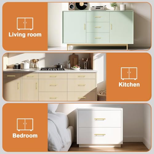 Probrico 30 Pack Hole Centers (90mm) 3.5inch Gold Kitchen Cabinet Handles Stainless Steel Polished Gold Cabinet Pulls Round T Bar Pull Handle for Cabinets and Drawers Total Length 6inch(150mm) - color: Gold, size: Hole Centers: 3-1/2"