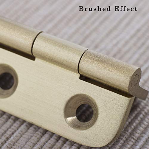 Keenkee 2 Inch Brushed Solid Brass Butt Hinges with Screws, 4 PCS