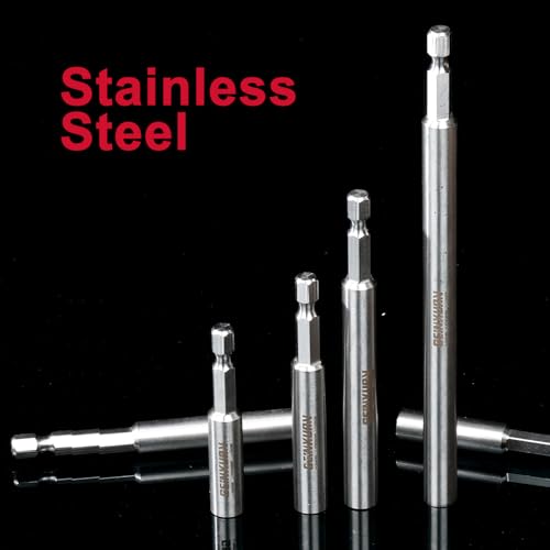 Geinxurn 6PACK Stainless Screwdriver Bit Holders, 3Inches Extension Socket Drill Bit Magnetic Holder Hex Shank Quick-Change Drill Bit Guide - size: 3 in