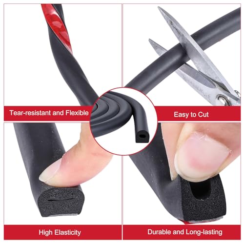 Pangda 13ft Foam Rubber D Shape Seal Strip 0.5" W x 0.5" H Self Adhesive EPDM Rubber Weather Stripping RV Slide Out Seal Heavy Duty Automotive Weather Stripping for Car Truck RV Boat Home - size: 13ft, style: 0.5" W X 0.5" H